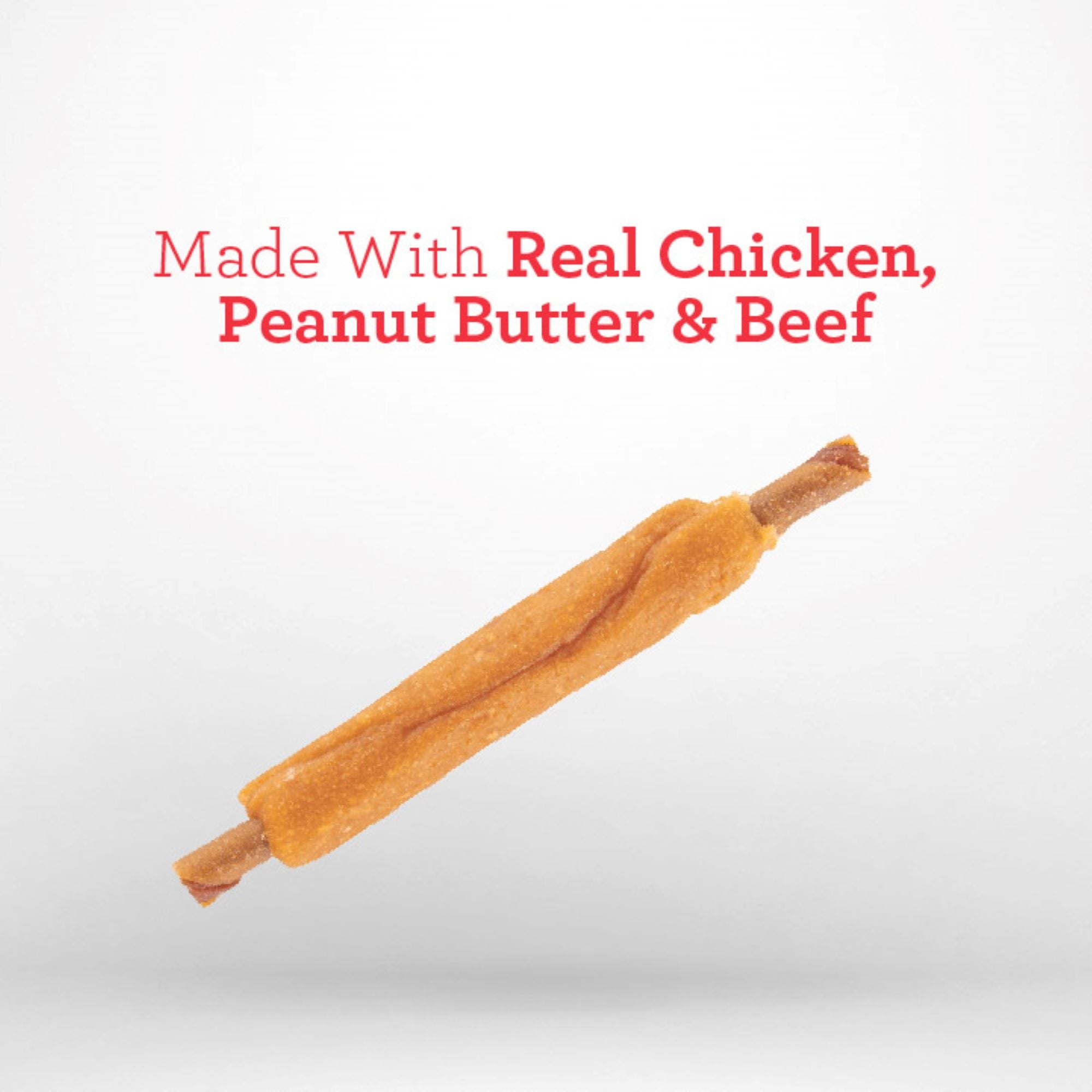 DreamBone Triple Flavor Ribs Rawhide-Free Chews for Dogs, Made with Real Peanut Butter, 10 Count