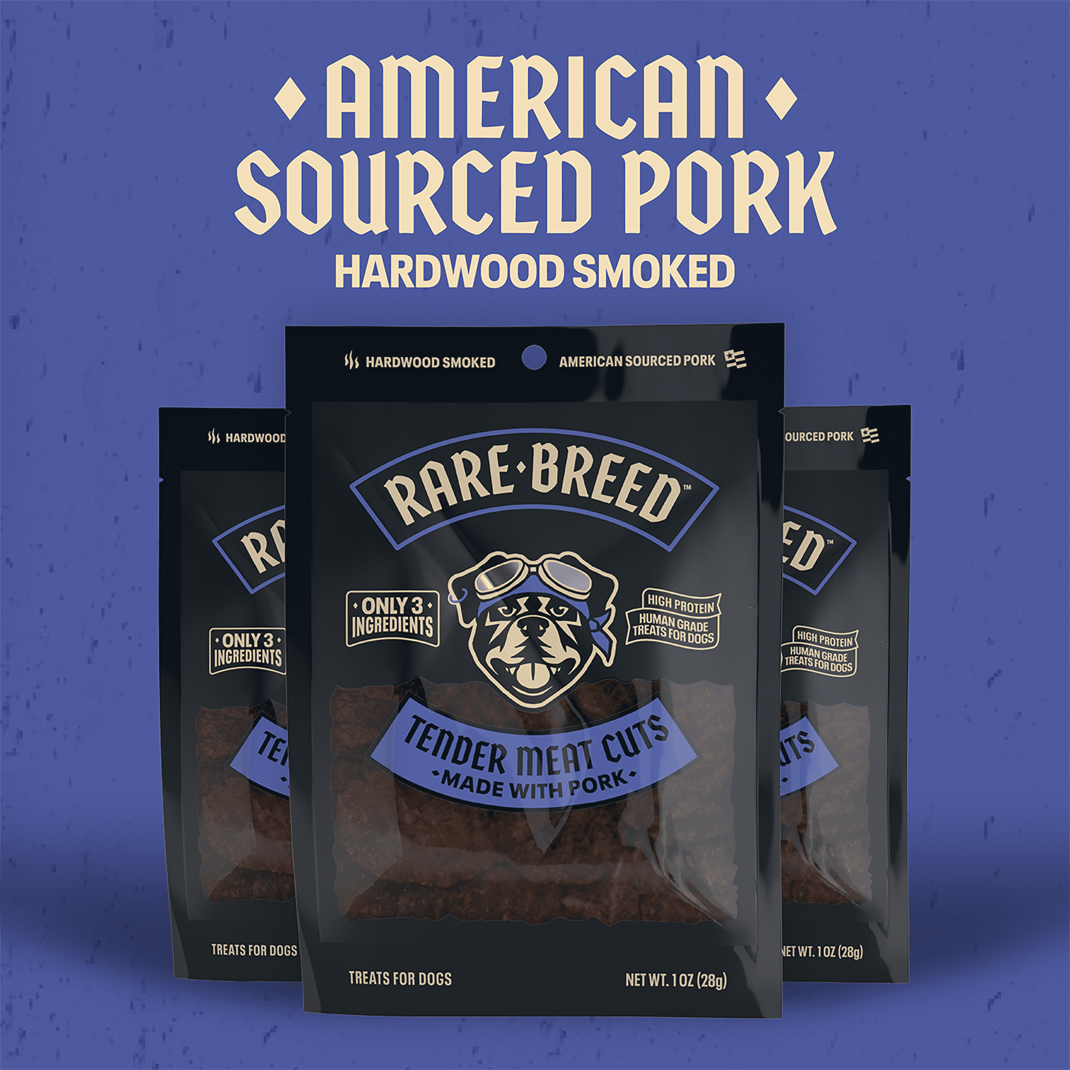 Rare Breed Pet Treats, Made with Pork, Dog Treats, Tender Meat Cuts, 1 Ounce