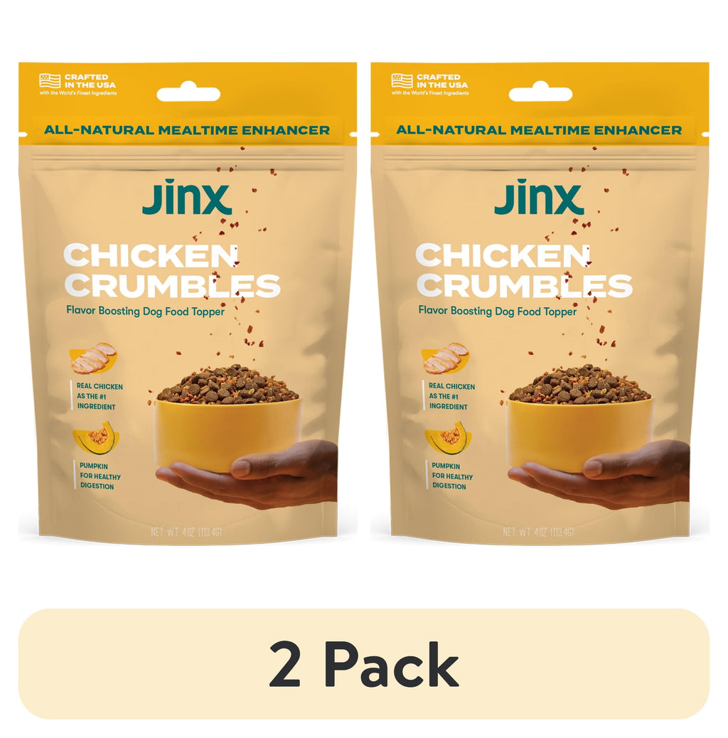 (2 pack) Jinx Crumbles Chicken Recipe Flavor-Boosting Natural Dog Food Topper, 4 oz Bag