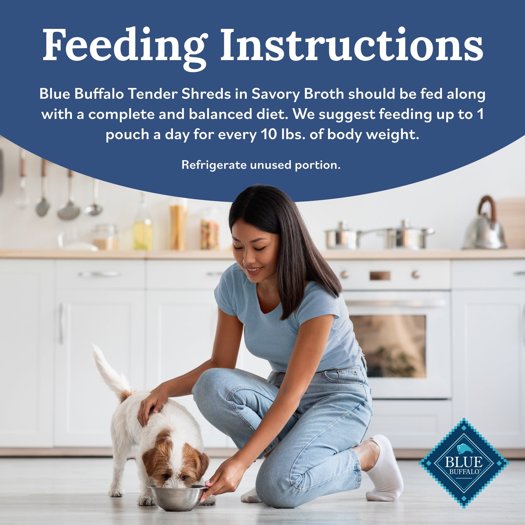 Blue Buffalo Tender Shreds Chicken Toppers, Dog Food, Chicken, 2.5oz. Pouch