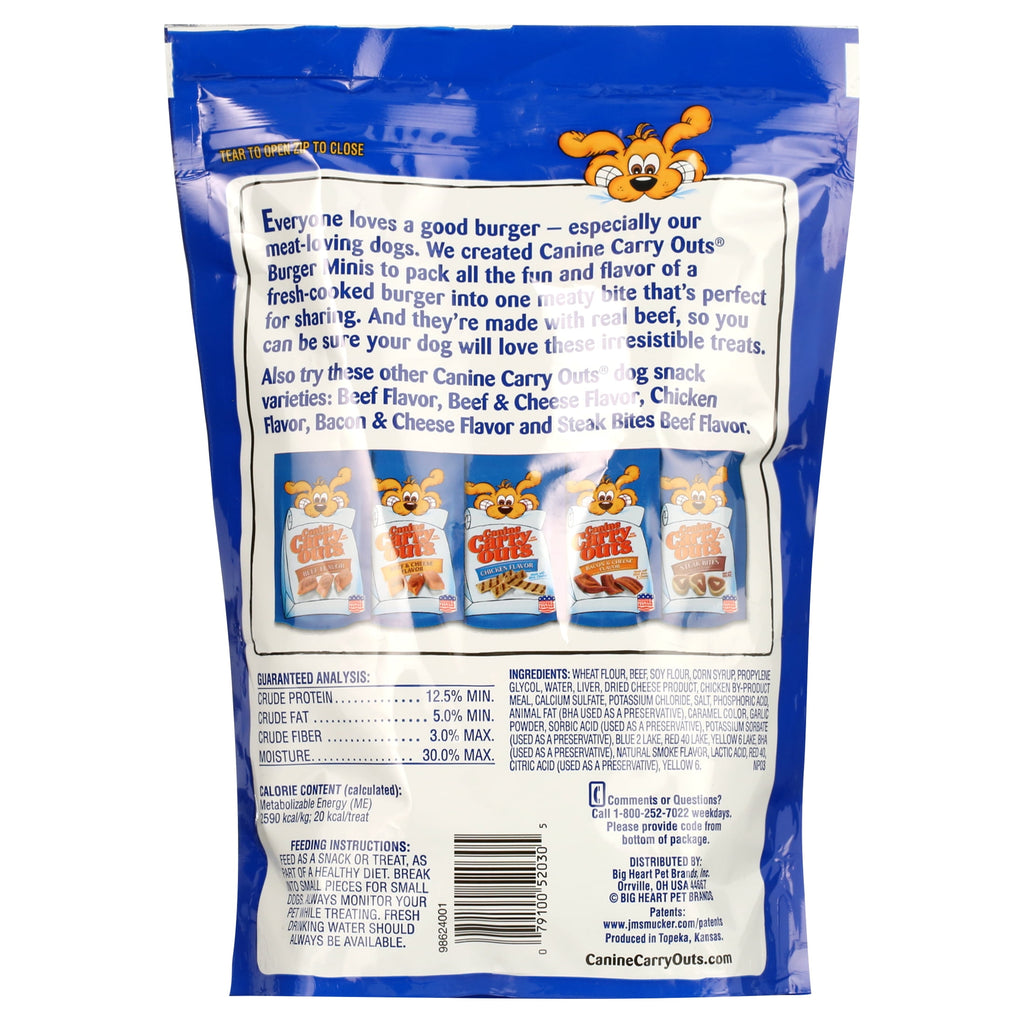 Canine Carry Outs Burger Minis Beef Flavor Dog Treats, 22.5oz Bag
