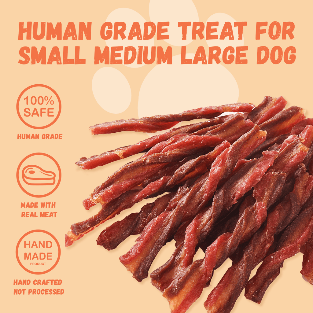 Pawmate Beef, Chicken & Duck Twist Dog Treats, Triple Meats Natural Treats for All Dogs, 11oz
