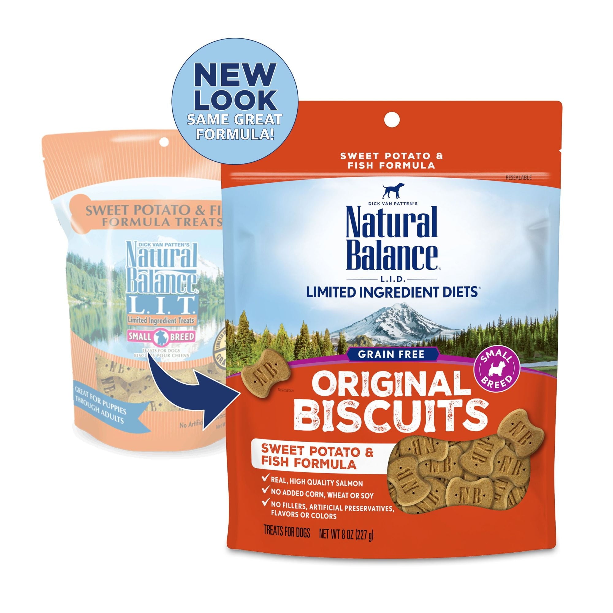 Natural Balance L.I.T. Limited Ingredient Treats Sweet Potato & Fish Formula Dry Dog Treats, 8-Ounce