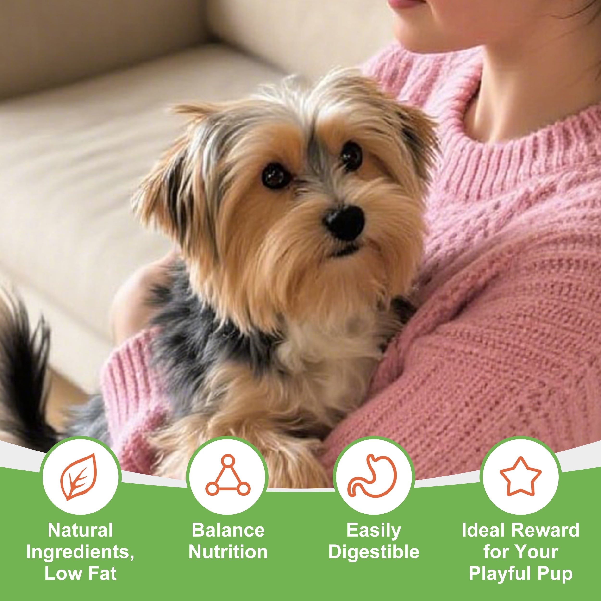 MON2SUN Chicken Wrapped Cod Sticks Rawhide Free Dog Treats for Small Dogs, 4.5-inch Snacks, 14 oz