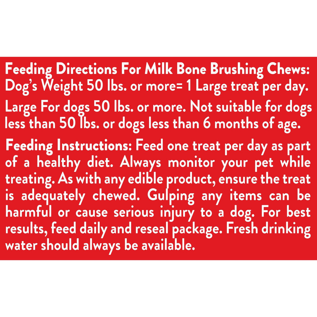 Milk Bone Brushing Chews Daily Dental Dog Treats, Large, 24.2 oz Bag, 18 Bones Per Bag
