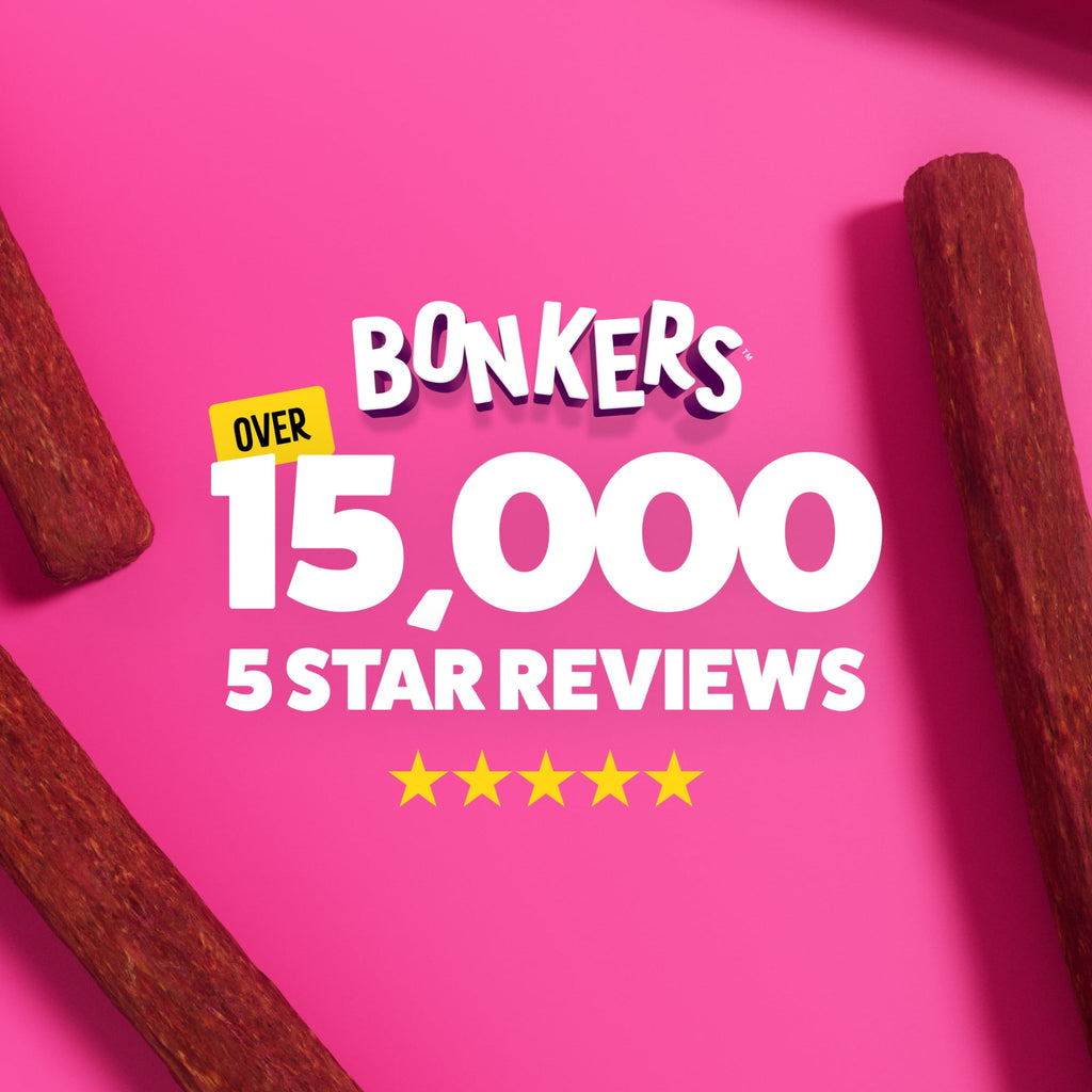 (4 pack) BONKERS Zoomers, BBQ Beef Flavor, Soft & Chewy Dog Snacks, Treats for Dogs, 5.6 oz Bag