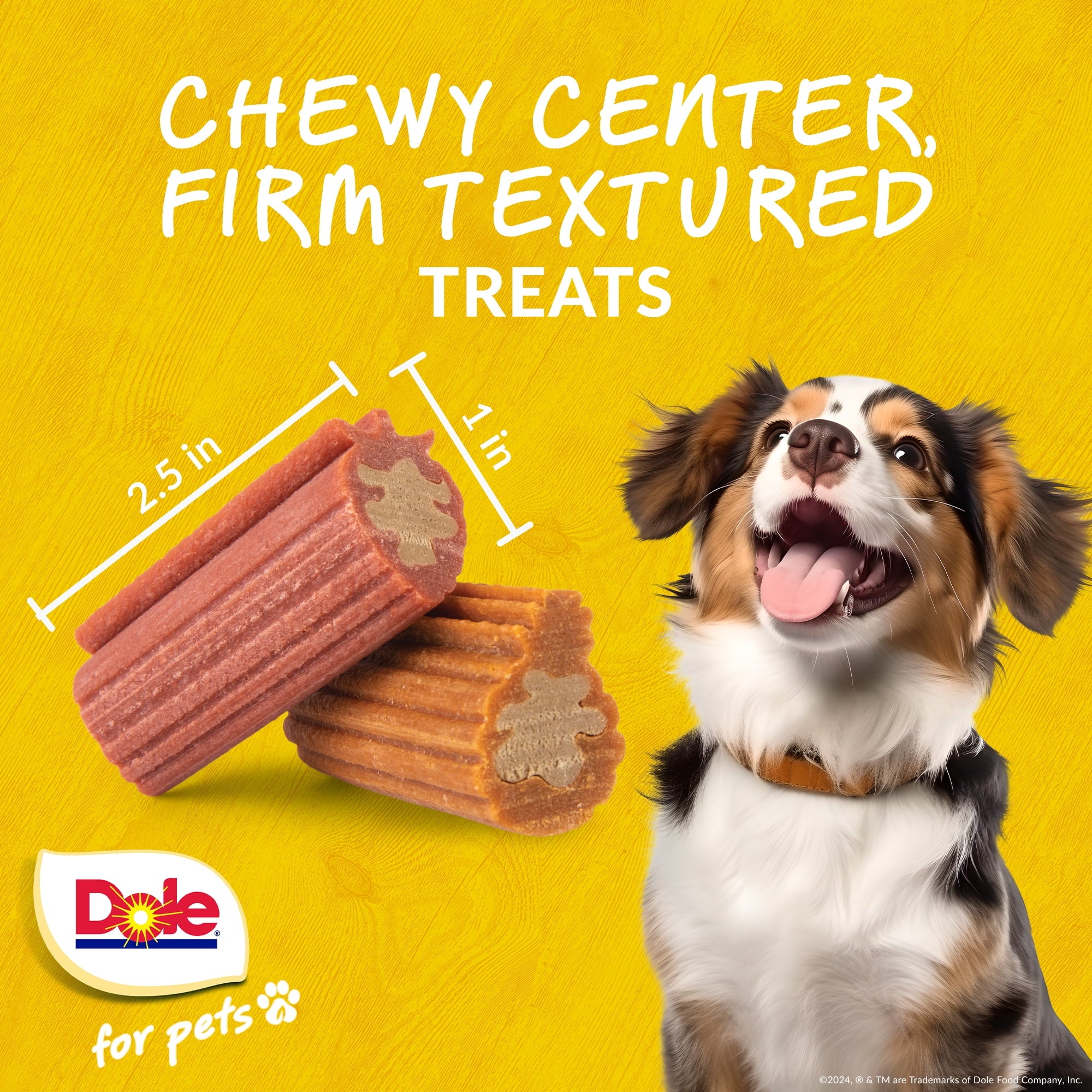 Dole Dog Chew Treats, Strawberry & Pineapple Flavors, No Wheat, Corn or Soy, 7oz