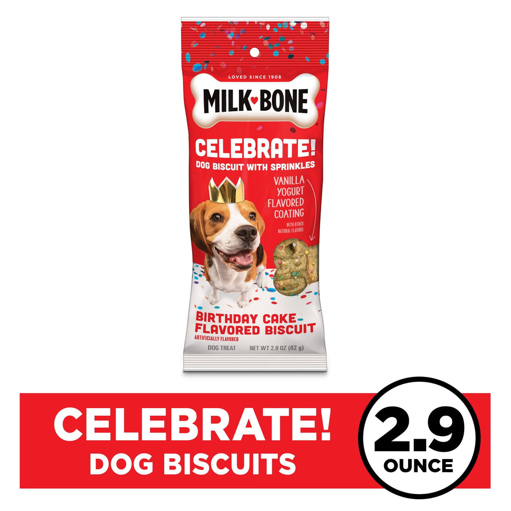 (4 pack) Milk Bone Extra Large Dipped CELEBRATE! Dog Biscuit, 2.9 oz Pouch