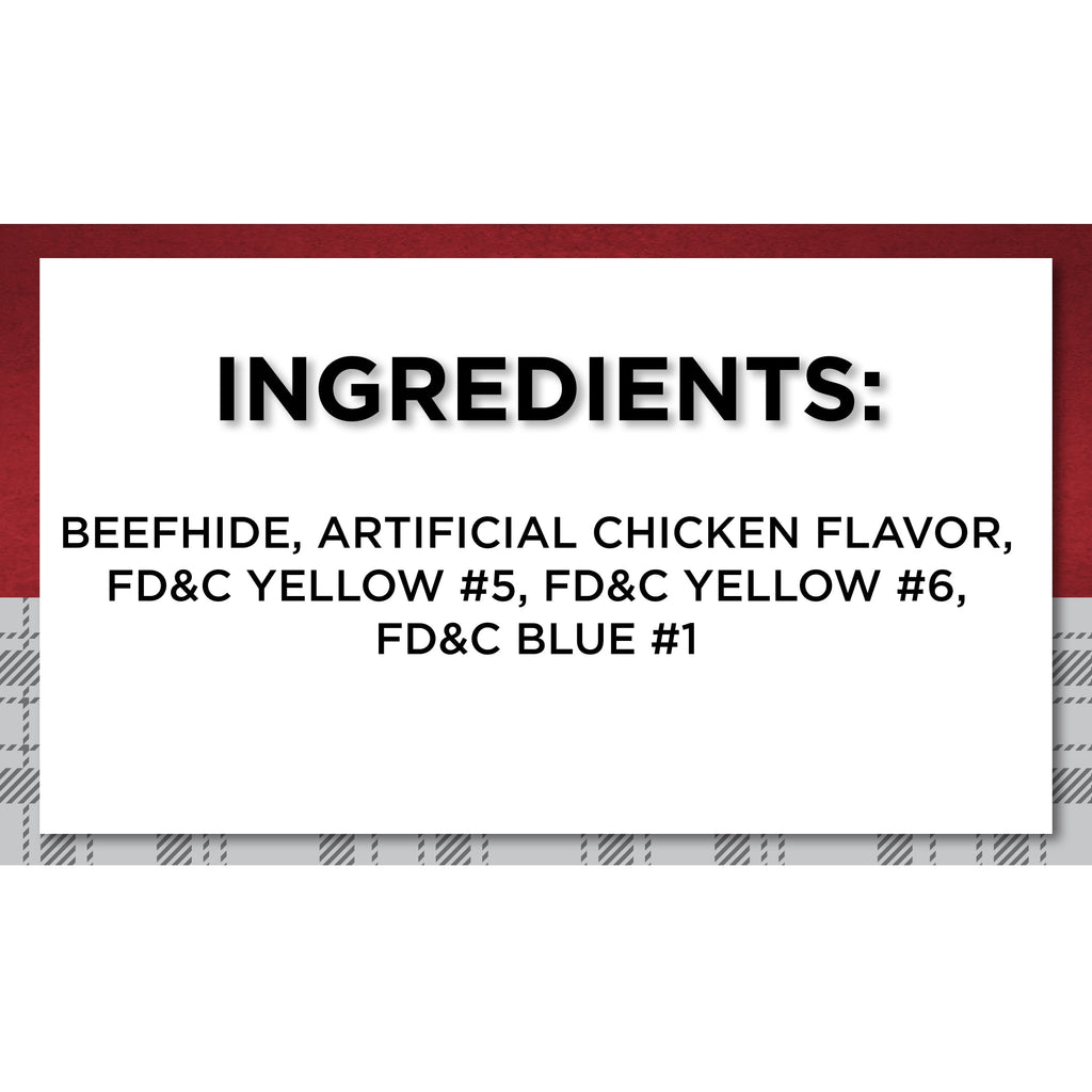 Ol' Roy Rawhide 9" Large Knotted Bones Artificial Chicken Flavored Chews for Dogs, Dry, 16.02 oz, 3 Count