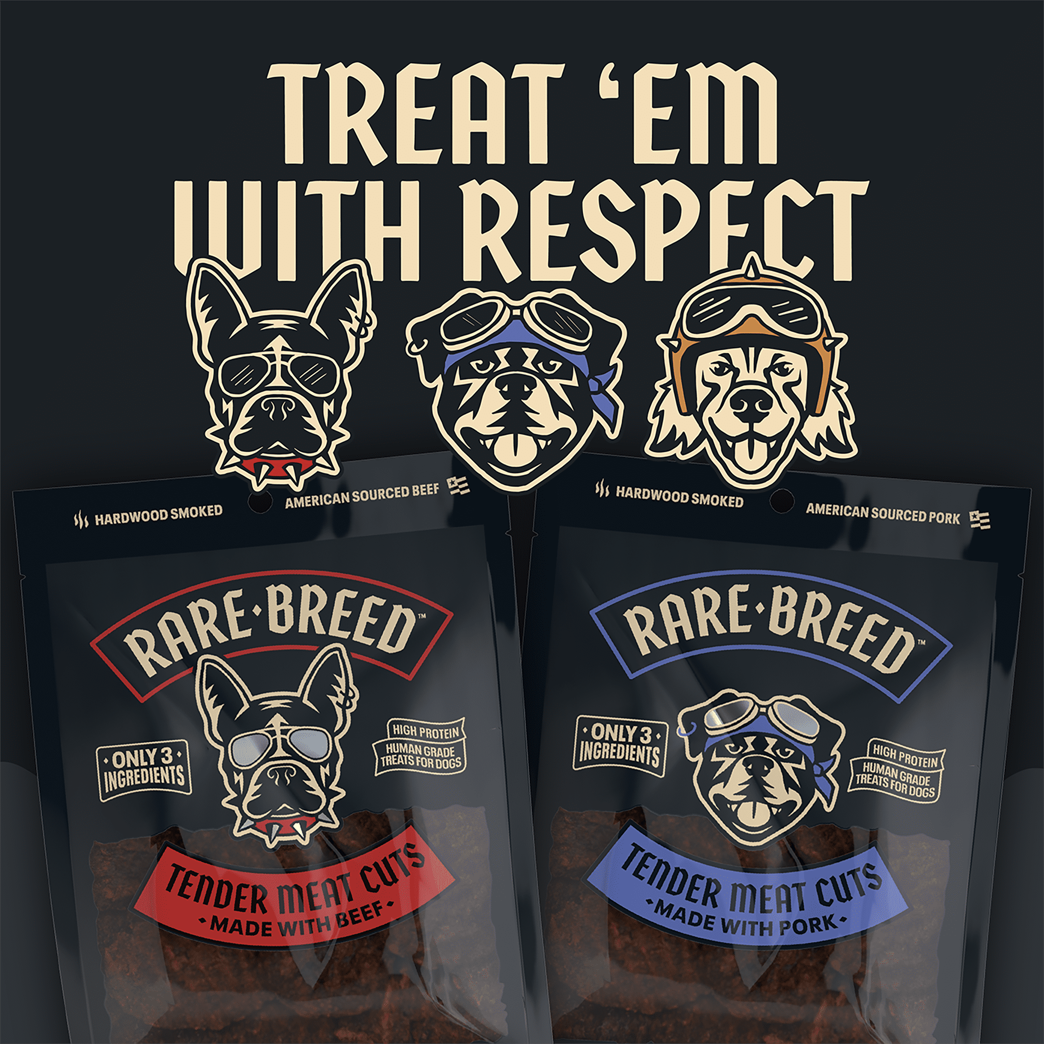 Rare Breed Pet Treats, Made with Pork, Dog Treats, Tender Meat Cuts, 1 Ounce