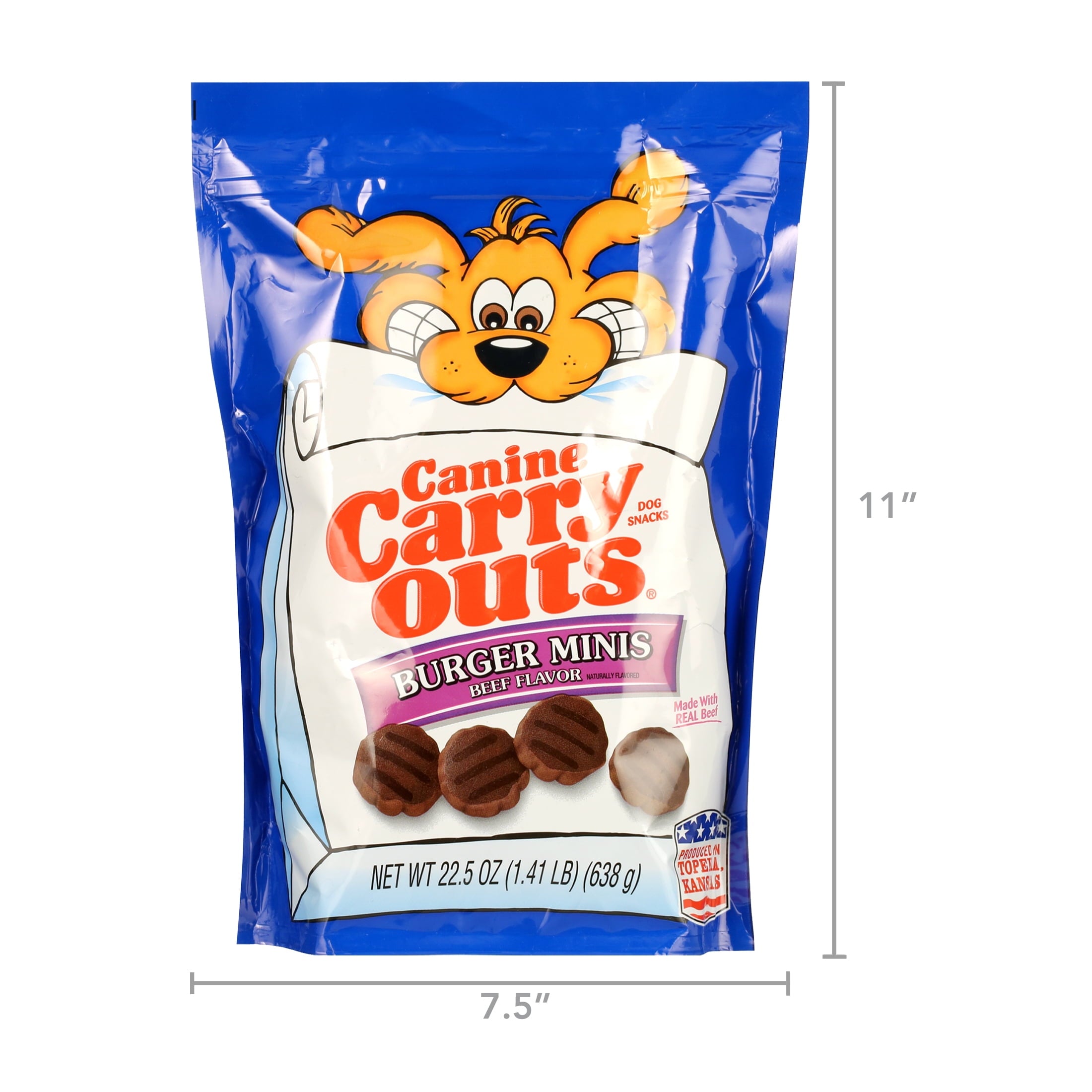 Canine Carry Outs Burger Minis Beef Flavor Dog Treats, 22.5oz Bag
