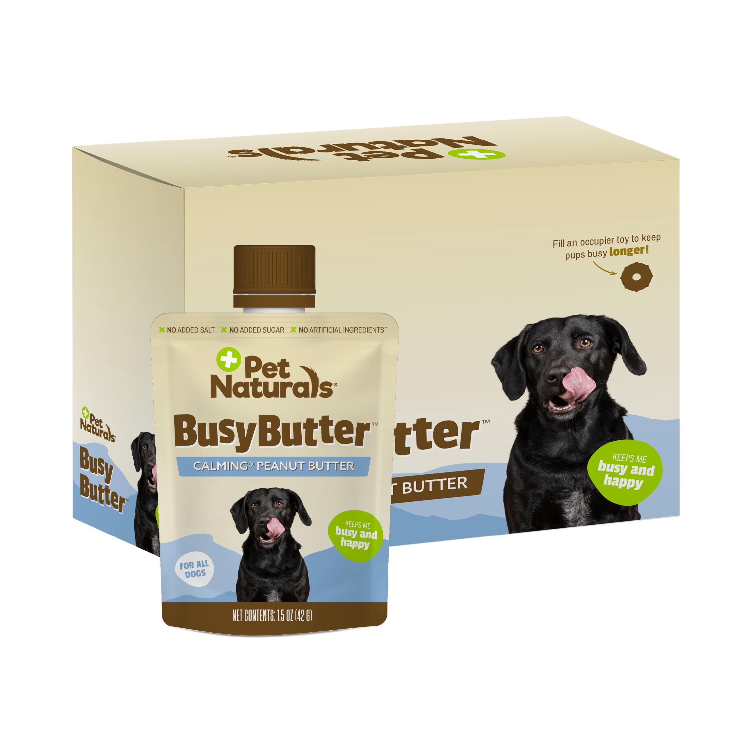 Pet Naturals Busybutter Calming Peanut Butter for Dogs, Stress and Anxiety Support, 1.5oz Pouch