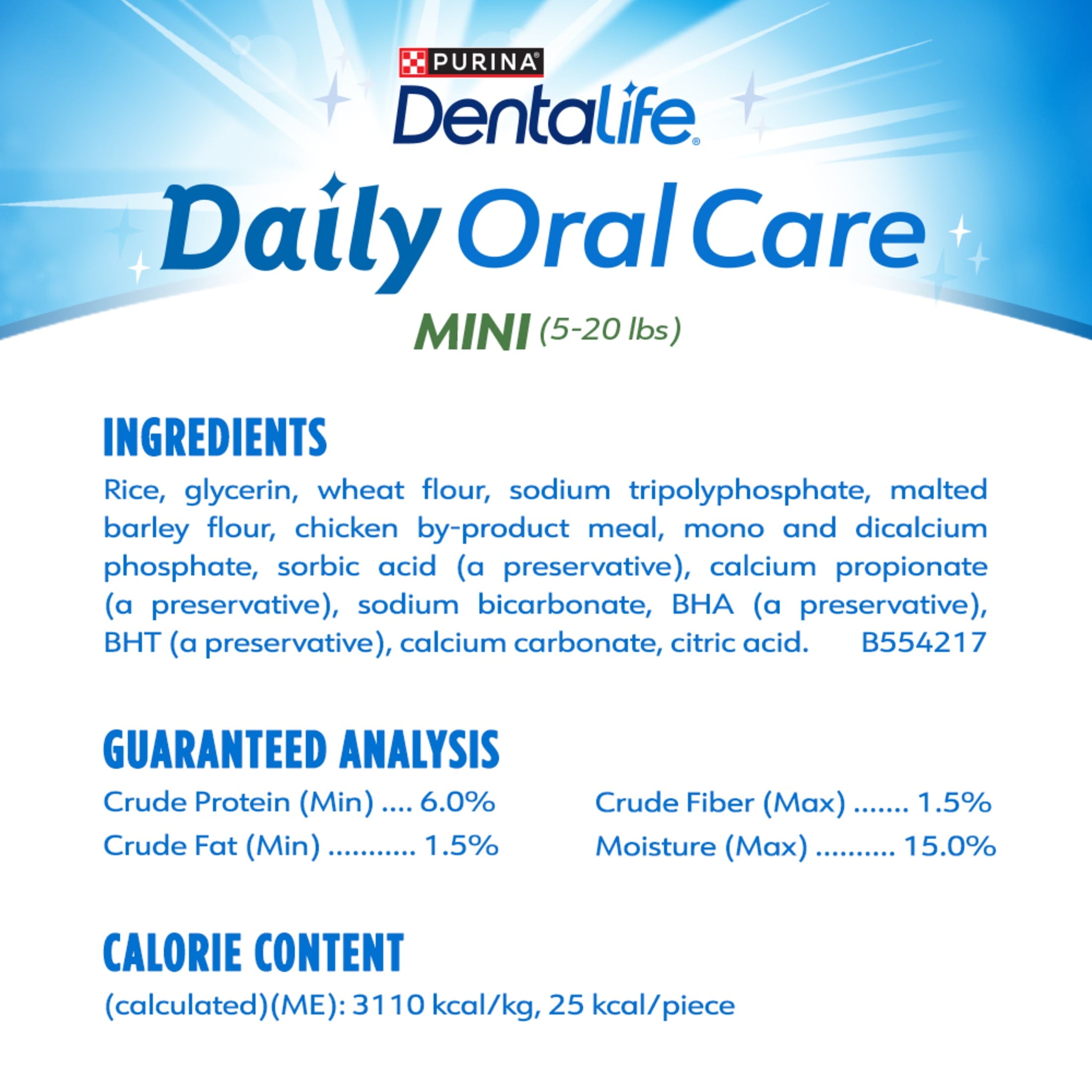 Purina DentaLife Daily Oral Care Mini & Toy Dog Treats with Chicken Chews, 6.8 oz Pouches, 24 Count (4 Pack)