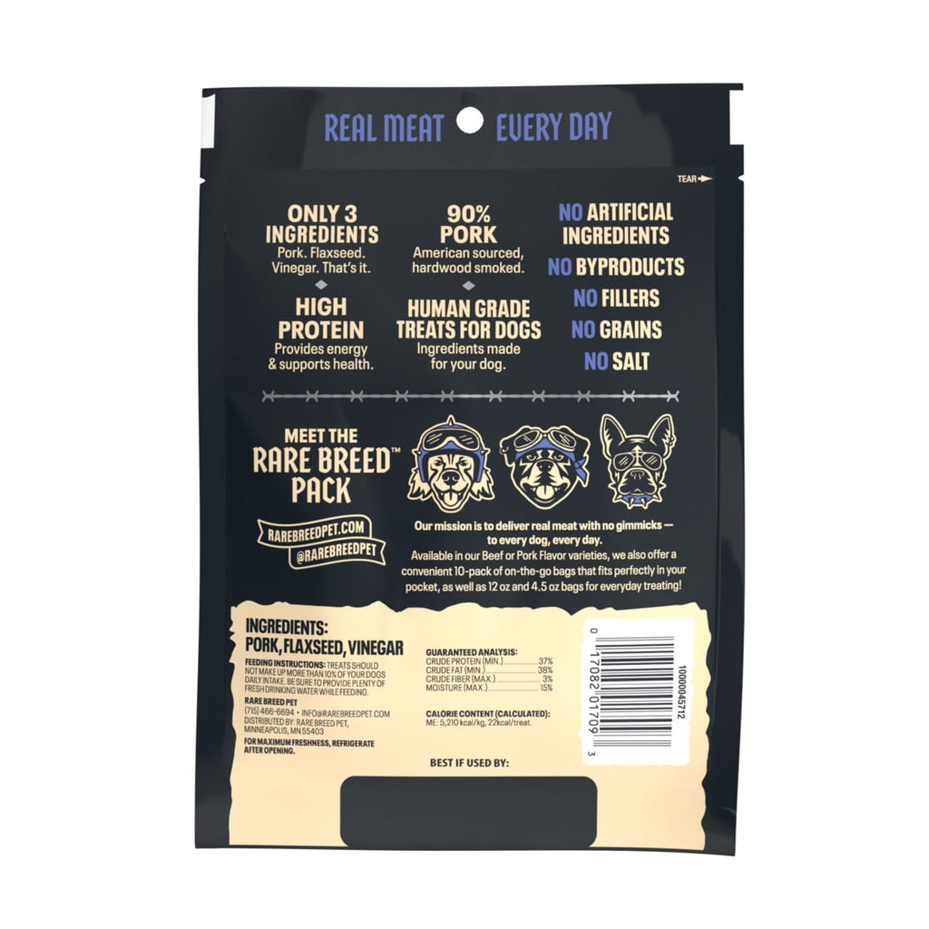 Rare Breed Pet Treats, Made with Pork, Dog Treats, Tender Meat Cuts, 1 Ounce