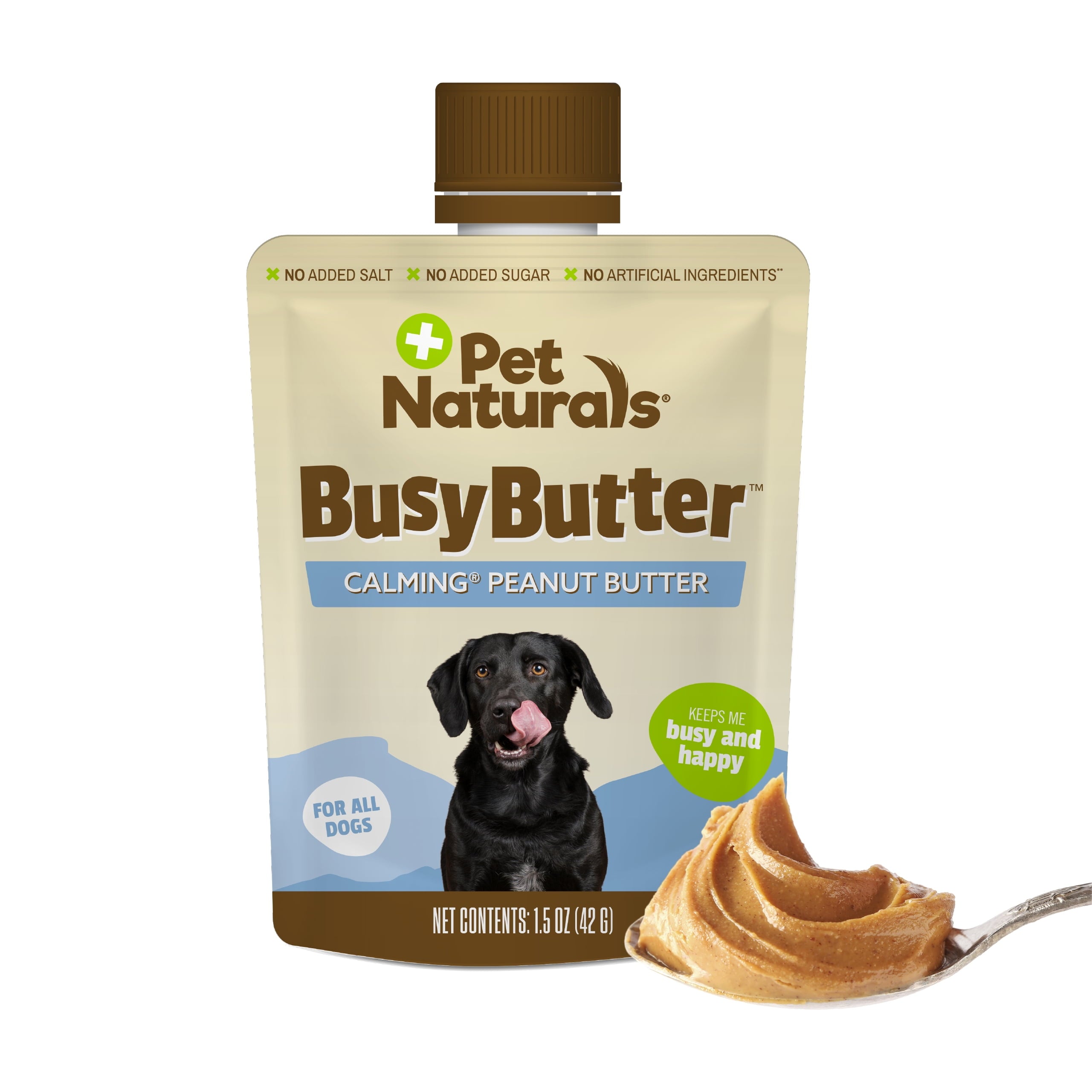 Pet Naturals Busybutter Calming Peanut Butter for Dogs, Stress and Anxiety Support, 1.5oz Pouch