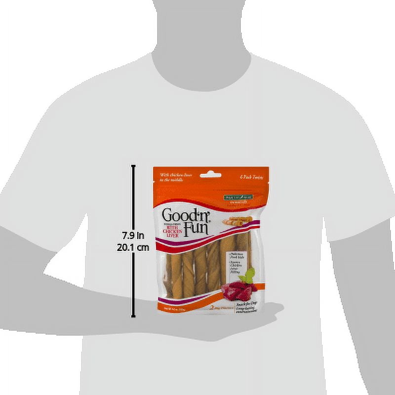 Good ’n’ Fun Triple Flavor Large Rolls with Peanut Butter, Rawhide Chews for Large Dogs, 4 Count