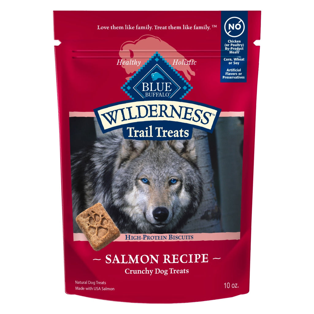Blue Buffalo Wilderness Trail Treats Dog Biscuits Crunchy Dog Treats, Salmon, 10-oz Bag