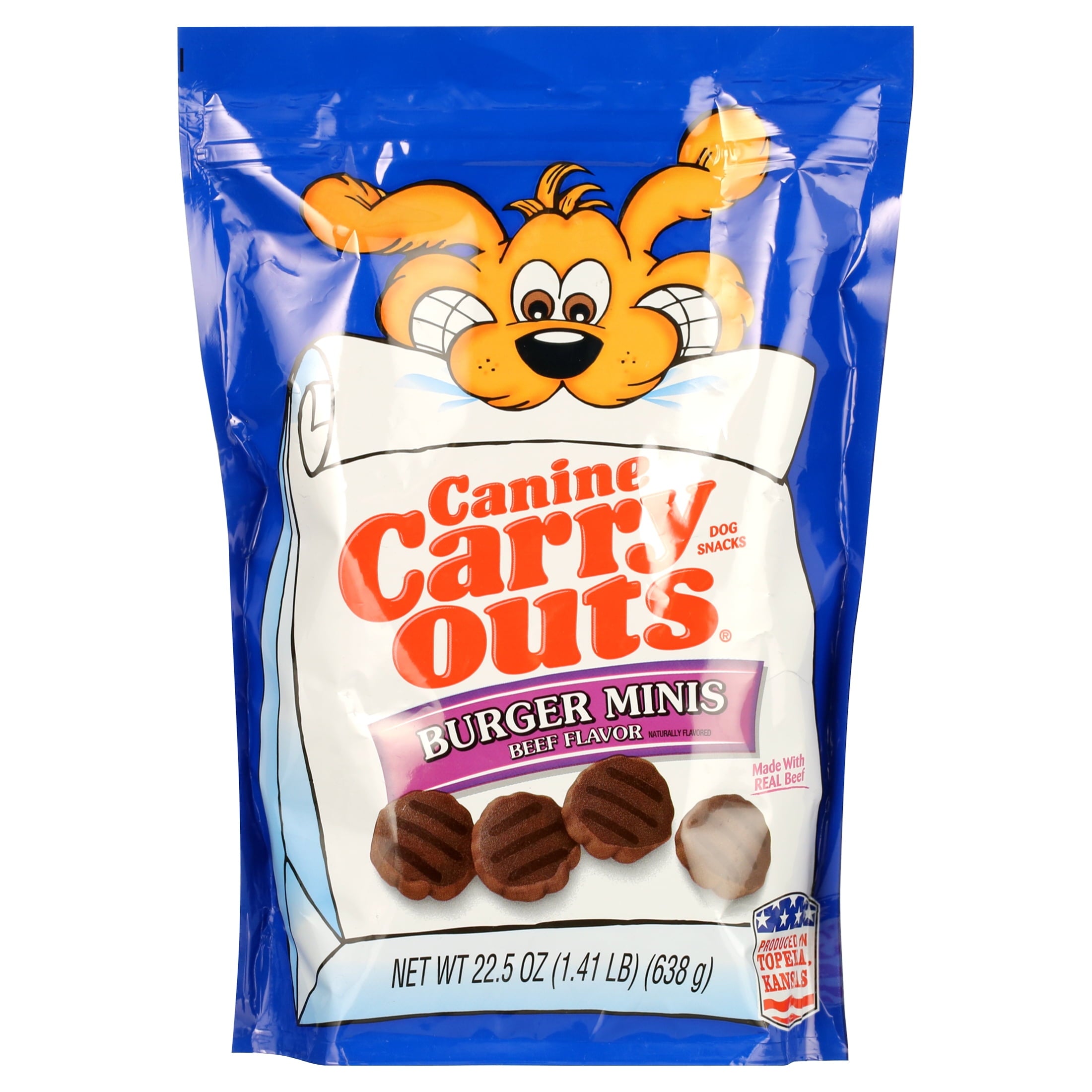 Canine Carry Outs Burger Minis Beef Flavor Dog Treats, 22.5oz Bag