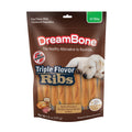 DreamBone Triple Flavor Ribs Rawhide-Free Chews for Dogs, Made with Real Peanut Butter, 10 Count