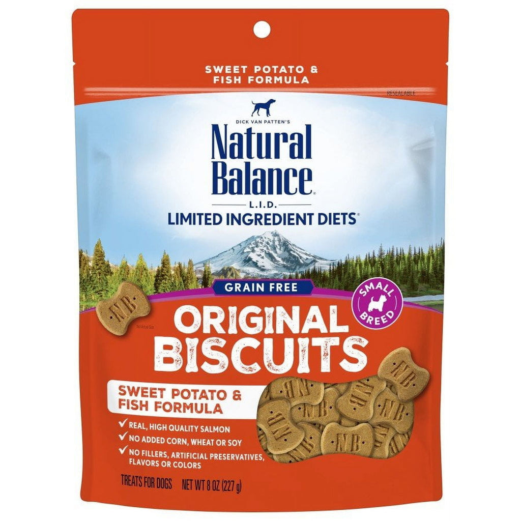 Natural Balance L.I.T. Limited Ingredient Treats Sweet Potato & Fish Formula Dry Dog Treats, 8-Ounce