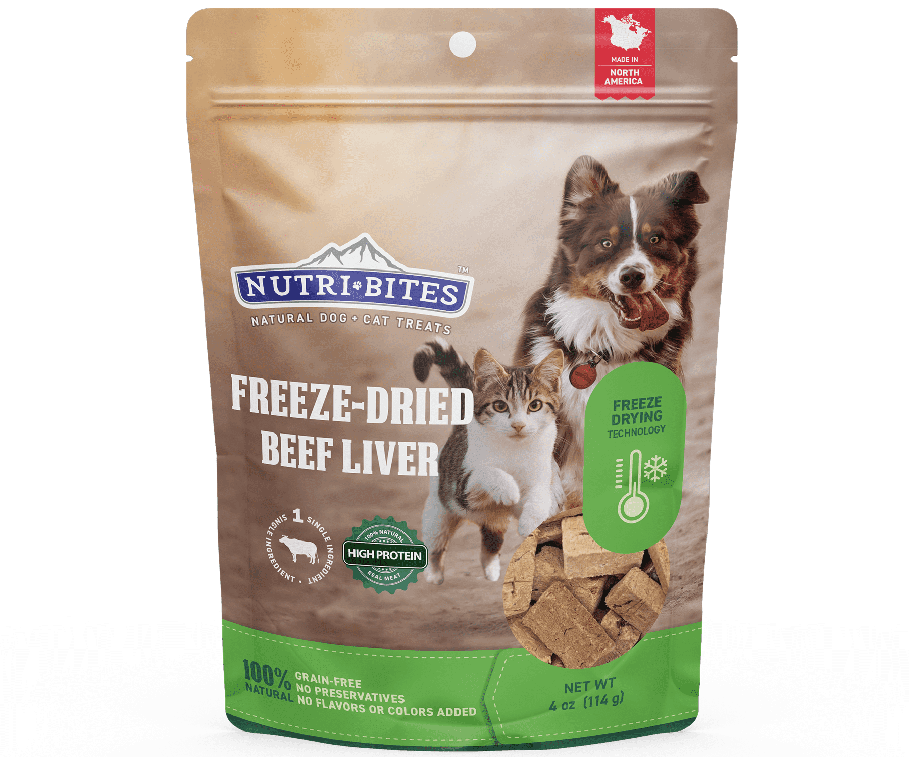 NutriBites Freeze Dried Beef Liver Dog & Cat Treats | Healthy Pet Training Treats or Food Topper | All Natural, Single Ingredient, High Protein