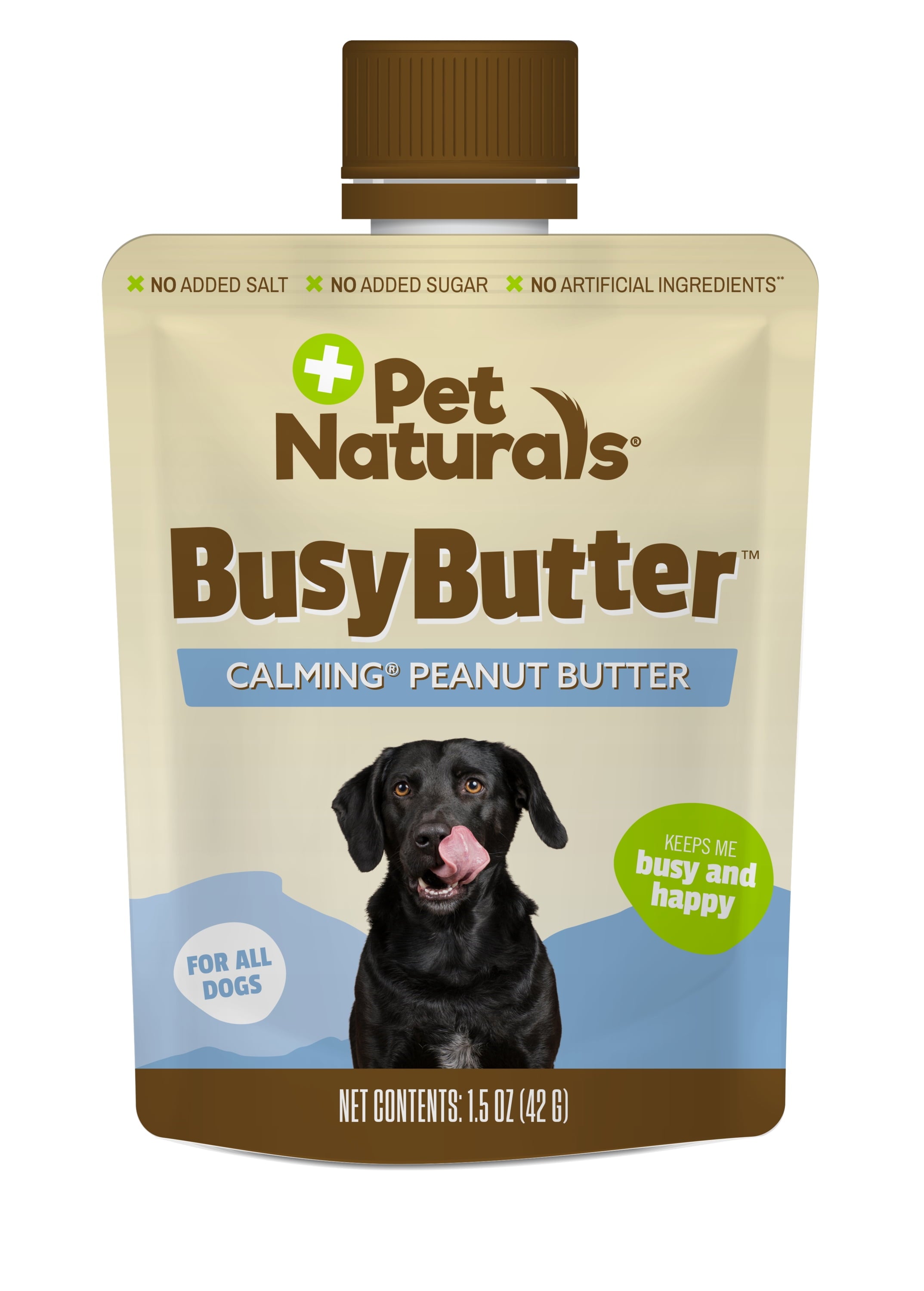 Pet Naturals Busybutter Calming Peanut Butter for Dogs, Stress and Anxiety Support, 1.5oz Pouch
