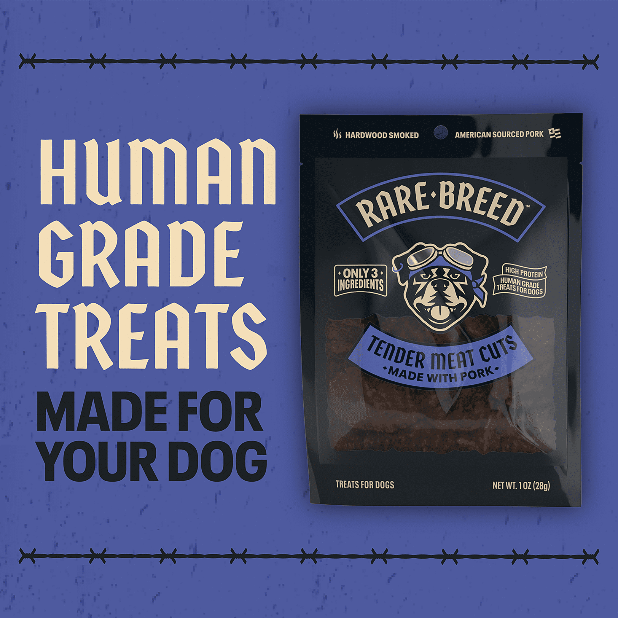 Rare Breed Pet Treats, Made with Pork, Dog Treats, Tender Meat Cuts, 1 Ounce