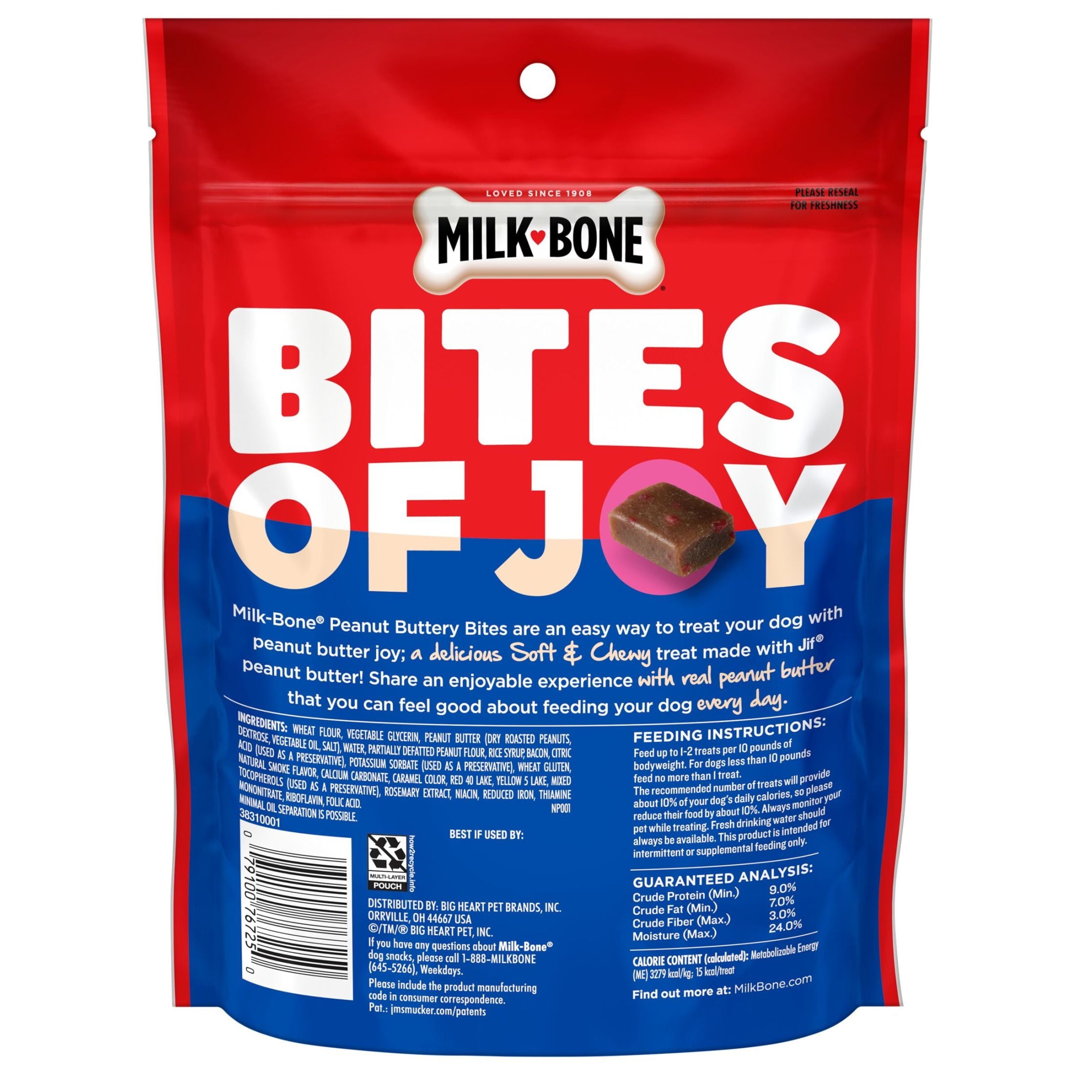 Milk Bone Peanut Buttery Bites Soft Dog Treats With Real Peanut Butter & Bacon, 11.8 oz Bag
