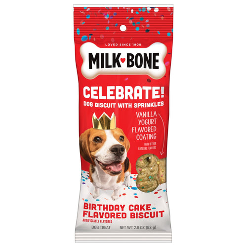 (4 pack) Milk Bone Extra Large Dipped CELEBRATE! Dog Biscuit, 2.9 oz Pouch