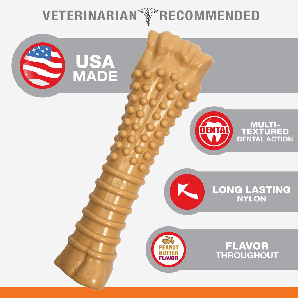 Nylabone Power Chew Textured Knuckle Bone Chew Toy Peanut Butter X-Large (1 Count)