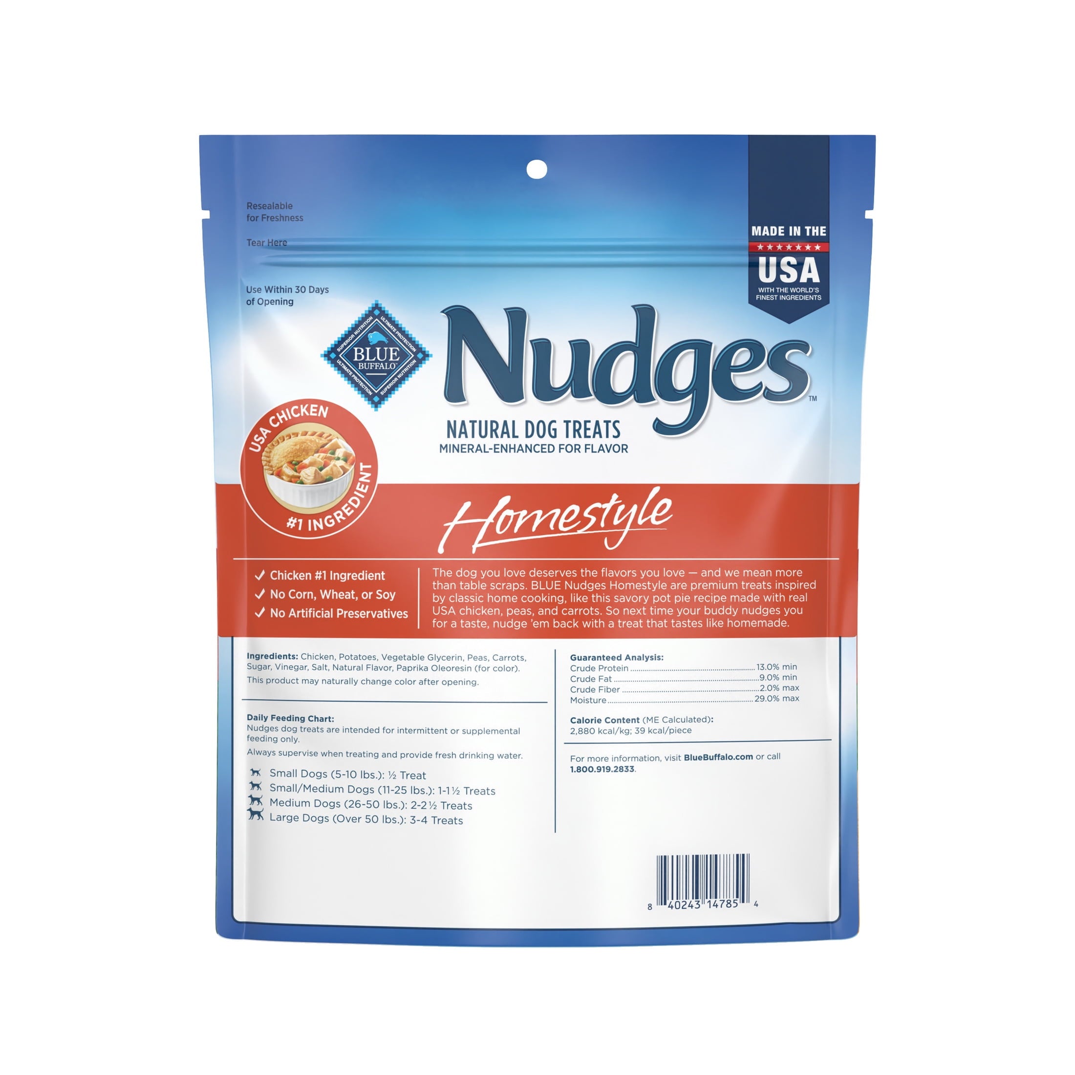 Blue Buffalo Nudges Homestyle Natural Dog Treats Made with Real Chicken, 16-oz. Bag