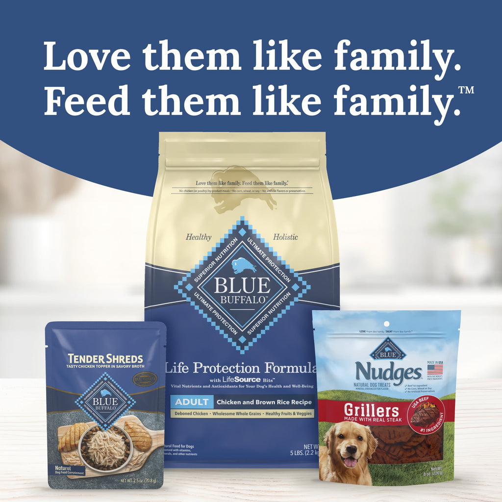 Blue Buffalo Tender Shreds Chicken Toppers, Dog Food, Chicken, 2.5oz. Pouch