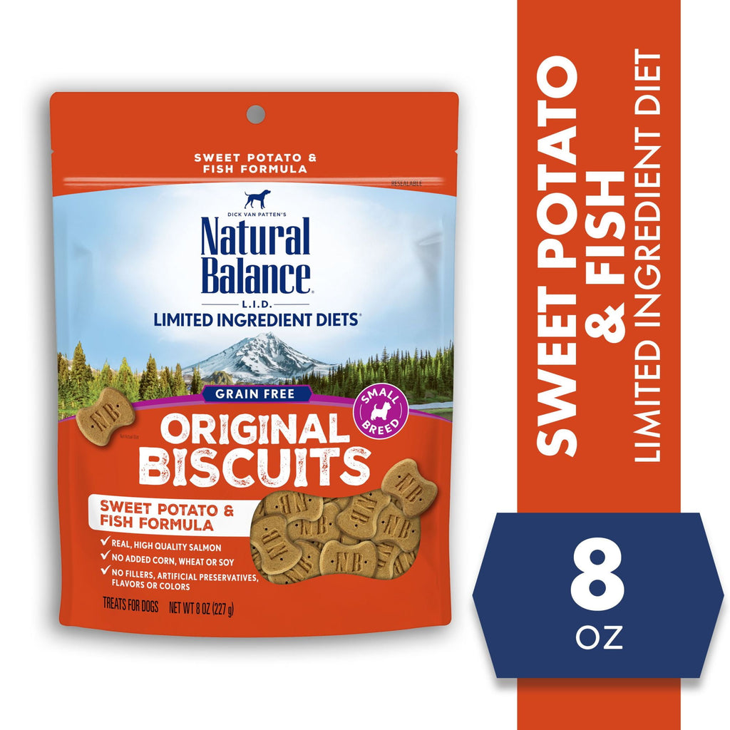 Natural Balance L.I.T. Limited Ingredient Treats Sweet Potato & Fish Formula Dry Dog Treats, 8-Ounce