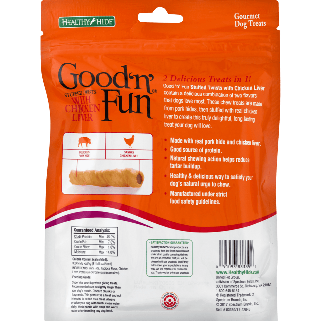 Good ’n’ Fun Triple Flavor Large Rolls with Peanut Butter, Rawhide Chews for Large Dogs, 4 Count