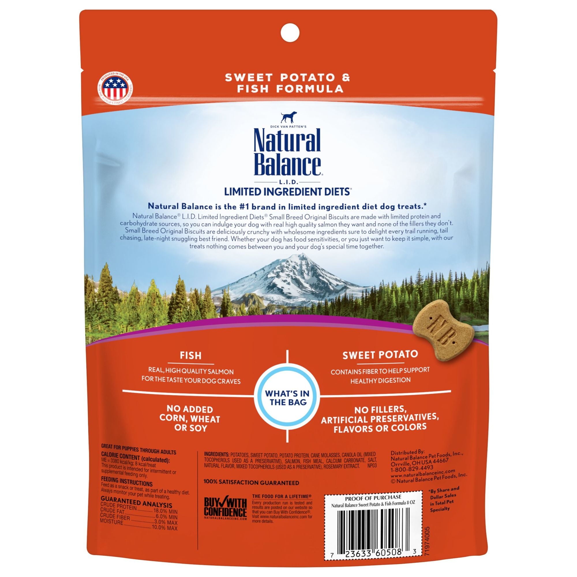 Natural Balance L.I.T. Limited Ingredient Treats Sweet Potato & Fish Formula Dry Dog Treats, 8-Ounce