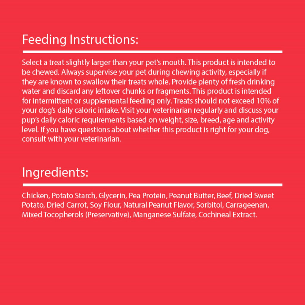 DreamBone Triple Flavor Ribs Rawhide-Free Chews for Dogs, Made with Real Peanut Butter, 10 Count