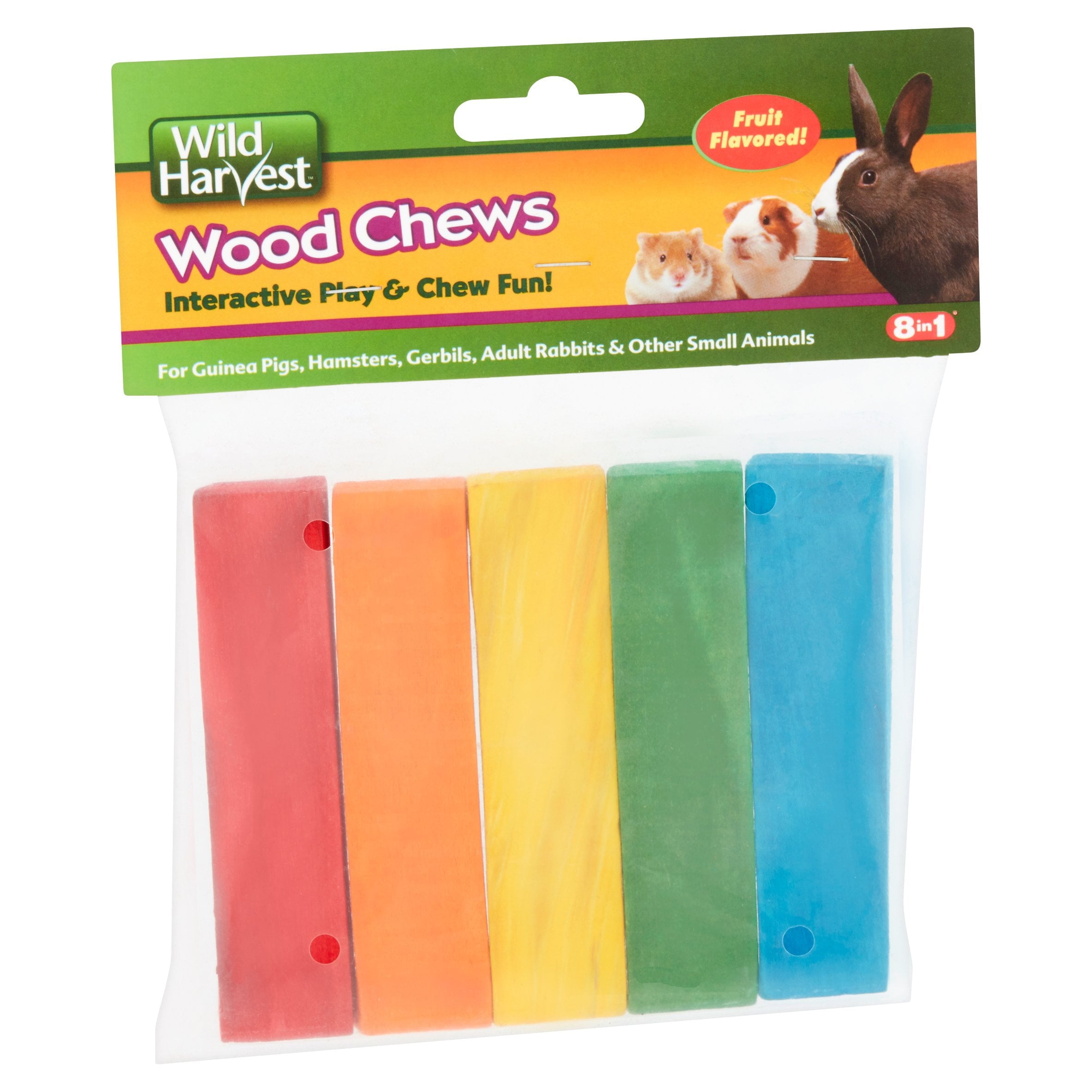 Wild Harvest Colored Fruit Flavored Wood Chews for Small Animals