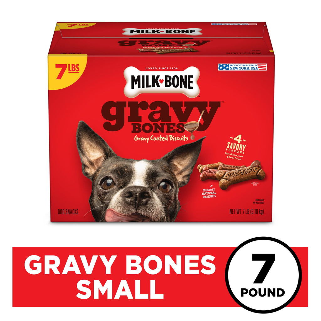 Milk Bone GravyBones Dog Biscuits, Small Dog Treats, 7 lb.