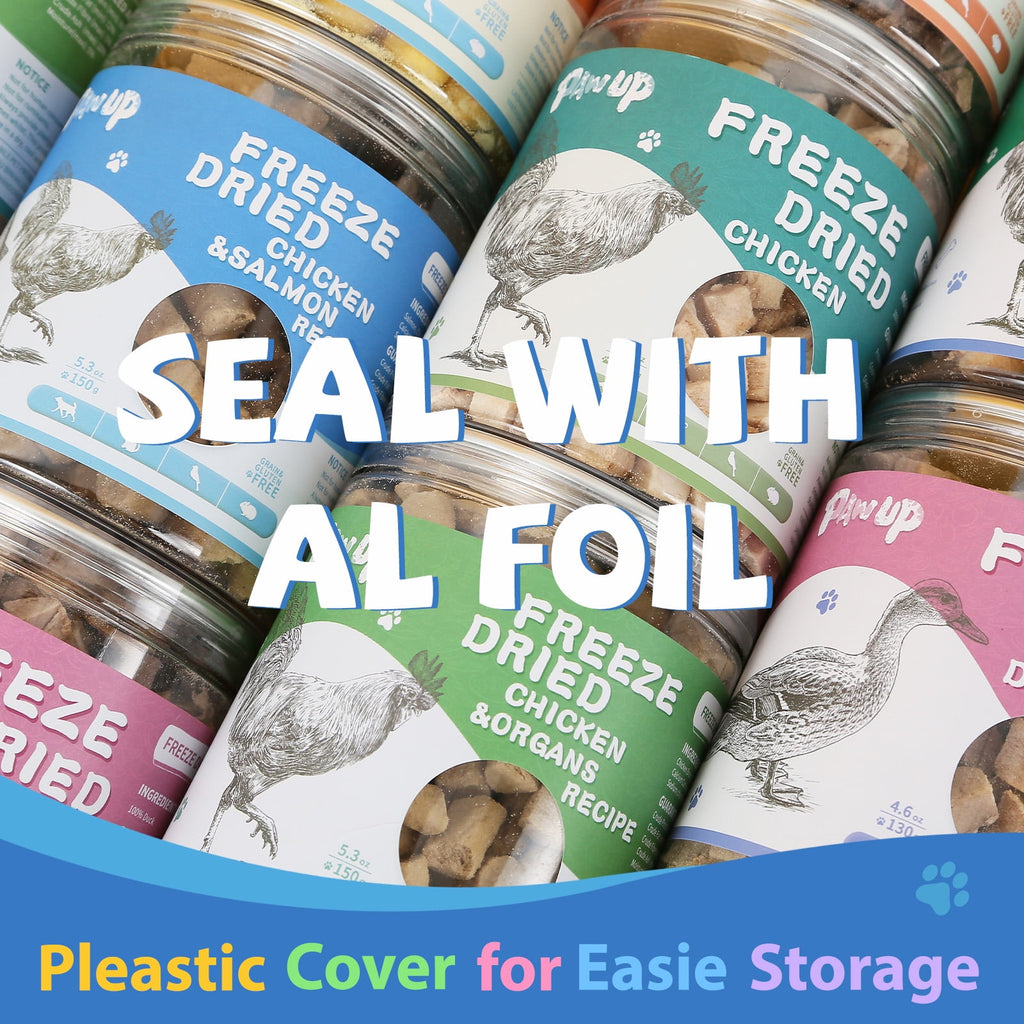 PAWUP Freeze Dried Salmon Dog & Cat Treats, All Natural Raw Cat Food Topper, Hign Protein Chew Pet Training Treats, Chicken & Salmon Recipe, 5.3oz