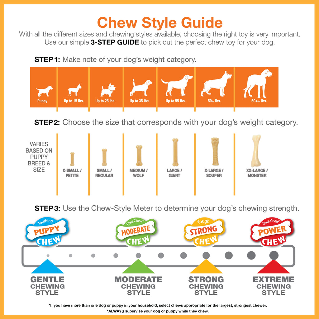 Nylabone Power Chew Dura Chew Original Flavored Bone Chew Toy, Petite