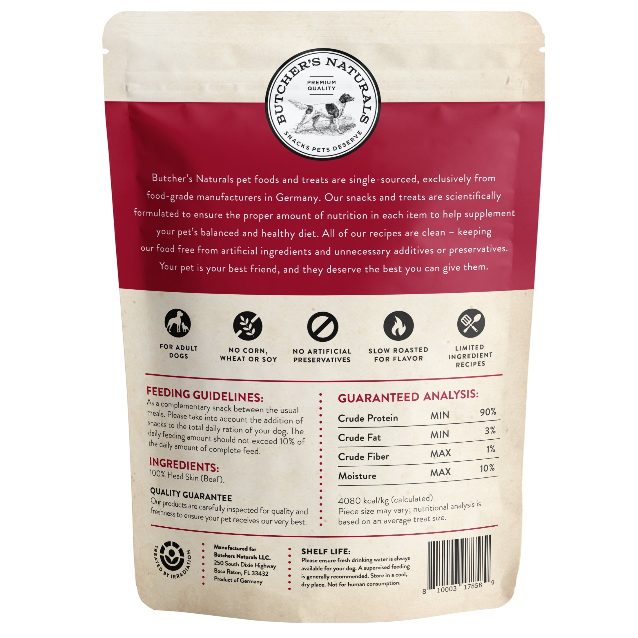Butcher's Naturals Beef Flavor Natural Chews for Dogs, 8 oz Bag