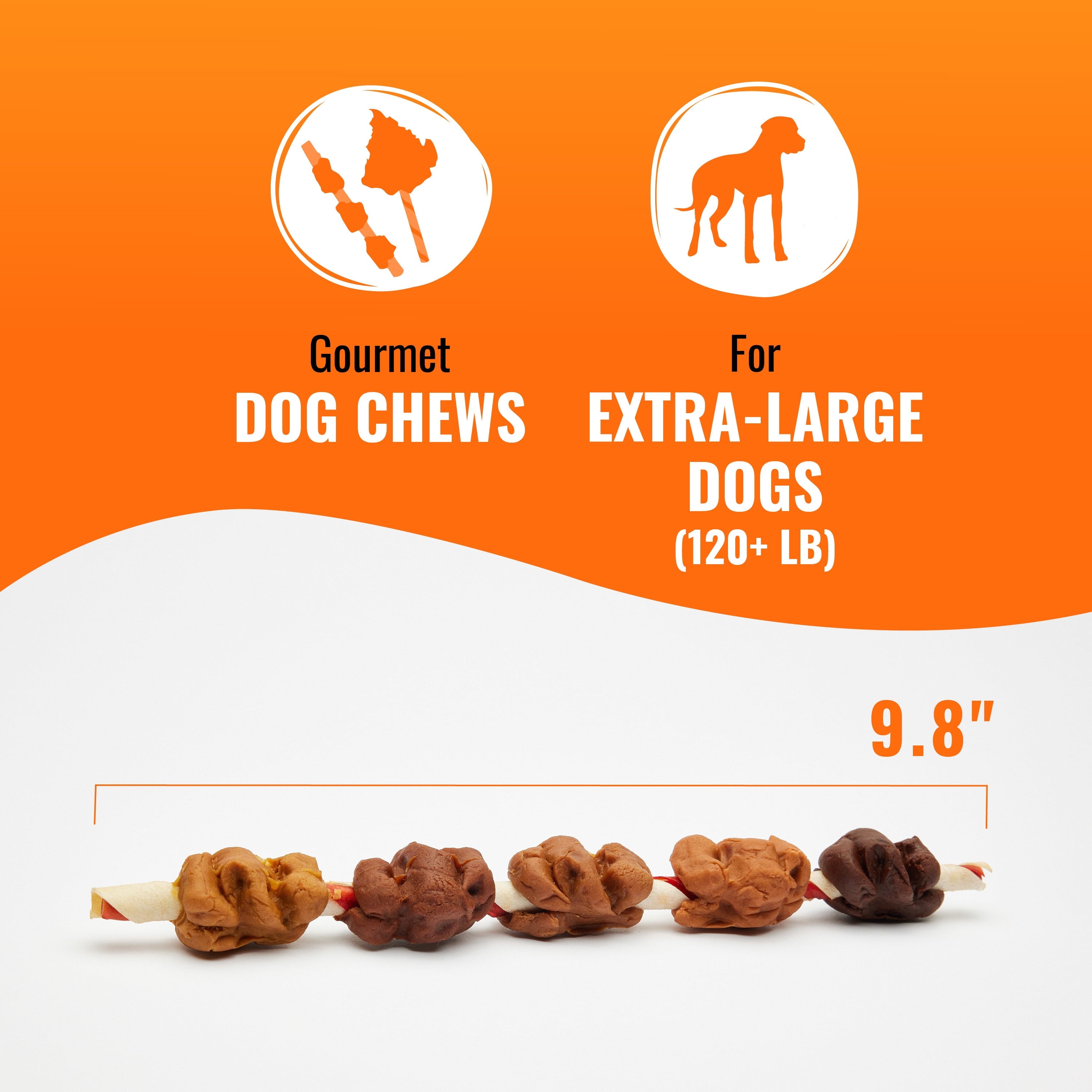 Good ‘n’ Fun Triple Flavor Colossal Kabobs, Rawhide Chews for Extra Large Dogs (+120 lbs), 3 Count