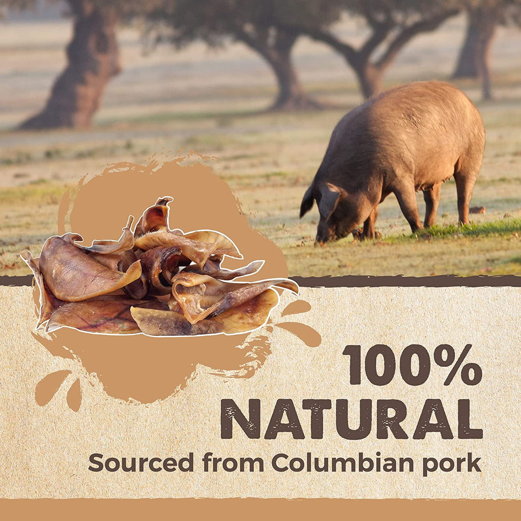 Mighty Paw Half Pig Ears for Dogs, All Natural Dried Single Ingredient Dog Treats (12 Pack)