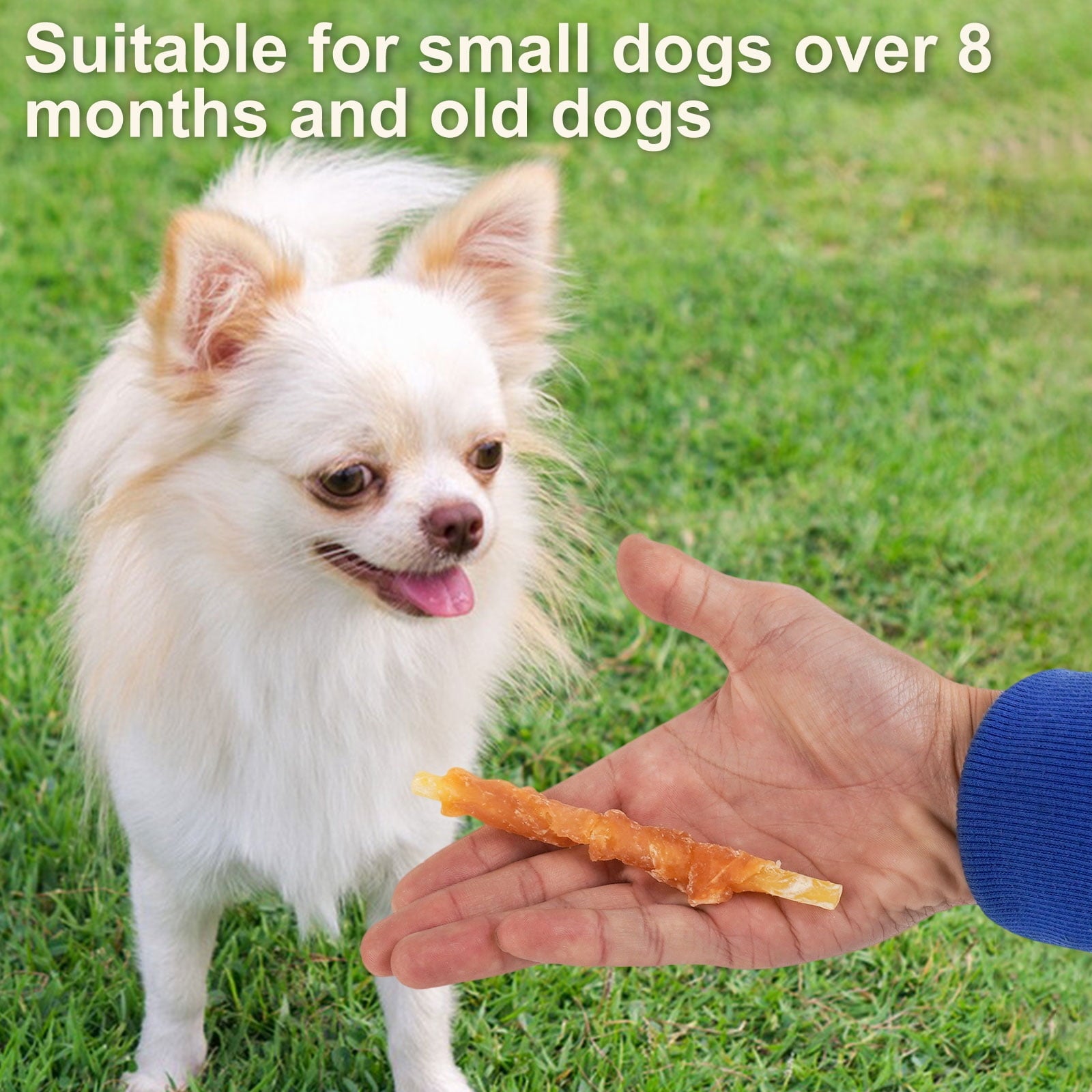 MON2SUN Chicken Wrapped Cod Sticks Rawhide Free Dog Treats for Small Dogs, 4.5-inch Snacks, 14 oz