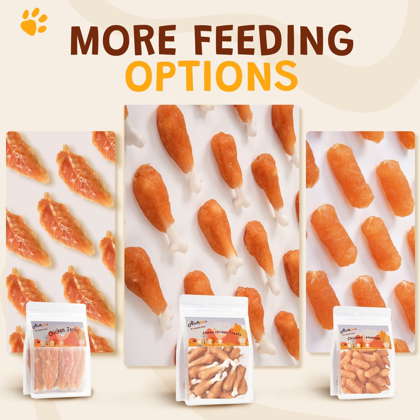 ASMPET Chicken Wrap Sticks, Healthy Dog Treats, Calcium Bone, Training Treats for All Dog Sizes, 10.6 oz